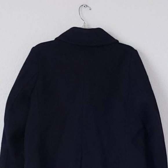 BLACK WOOL PEACOAT | '70s Vintage Clothing | M - Picture 5 of 8